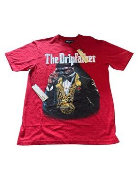 The Dripfather Graphic Tee By Reason Brand In Red Large Cotton Blend New With Ta